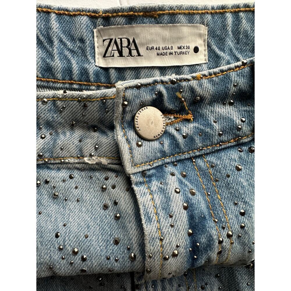 **SUMMER SALE** Zara Embellished Cut Off Shorts - Size 8 - Picture 5 of 6